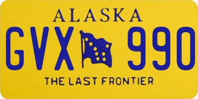 AK license plate GVX990