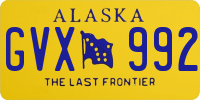 AK license plate GVX992