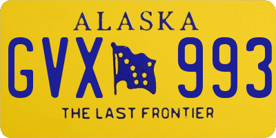 AK license plate GVX993