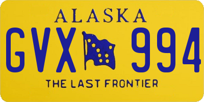 AK license plate GVX994