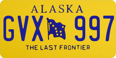 AK license plate GVX997