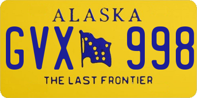 AK license plate GVX998