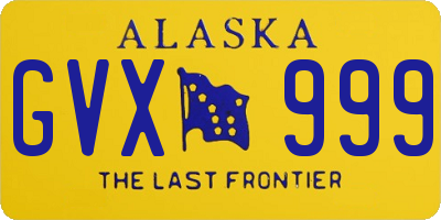 AK license plate GVX999