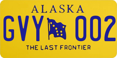 AK license plate GVY002