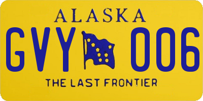 AK license plate GVY006