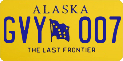 AK license plate GVY007