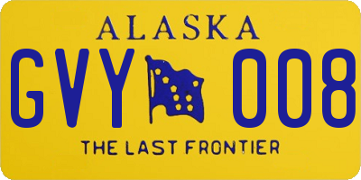 AK license plate GVY008