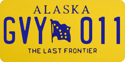 AK license plate GVY011