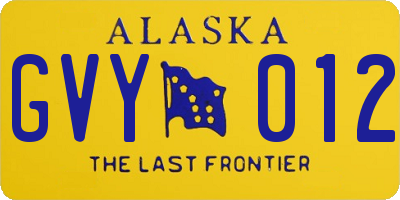 AK license plate GVY012