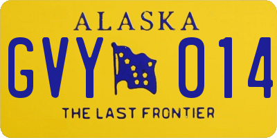 AK license plate GVY014