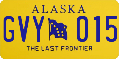 AK license plate GVY015