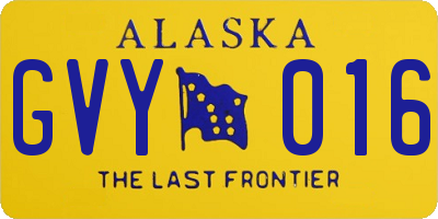 AK license plate GVY016