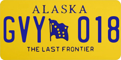 AK license plate GVY018