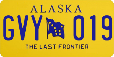 AK license plate GVY019