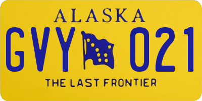 AK license plate GVY021