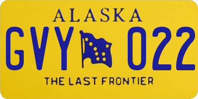 AK license plate GVY022