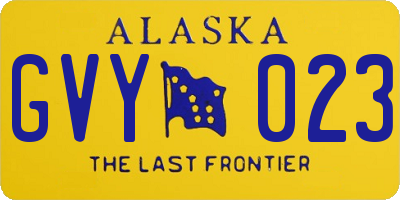 AK license plate GVY023