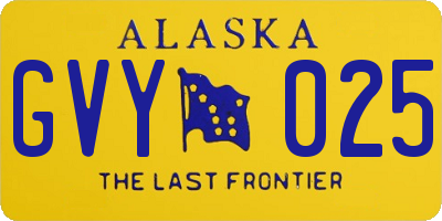 AK license plate GVY025