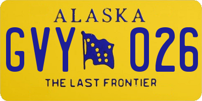 AK license plate GVY026