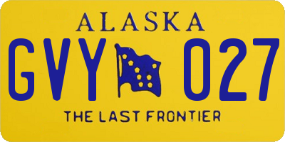 AK license plate GVY027