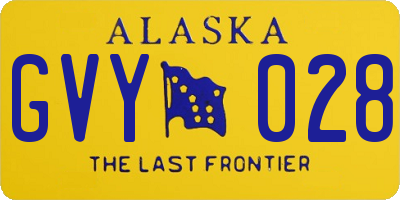 AK license plate GVY028