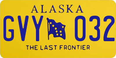 AK license plate GVY032