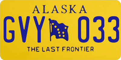 AK license plate GVY033