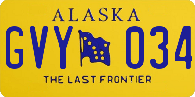 AK license plate GVY034