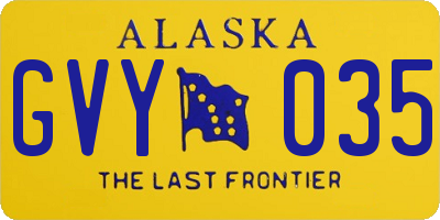 AK license plate GVY035