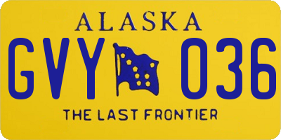 AK license plate GVY036