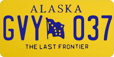 AK license plate GVY037