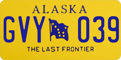 AK license plate GVY039