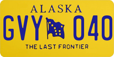 AK license plate GVY040