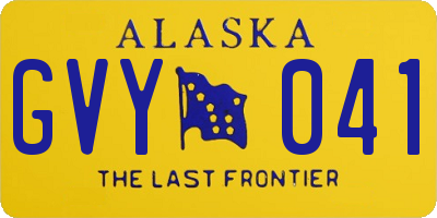 AK license plate GVY041