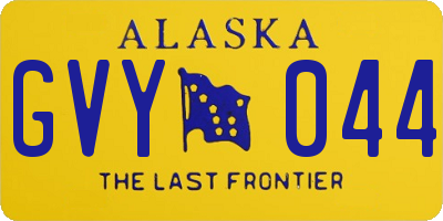 AK license plate GVY044