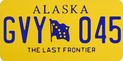 AK license plate GVY045