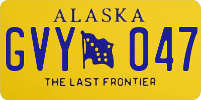 AK license plate GVY047