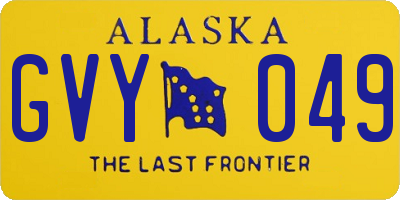 AK license plate GVY049