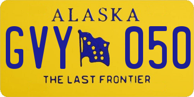 AK license plate GVY050