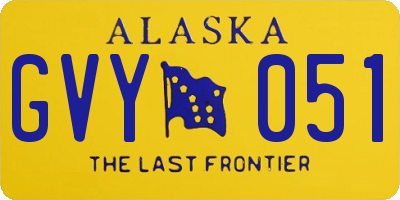 AK license plate GVY051