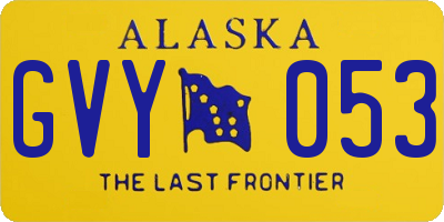 AK license plate GVY053