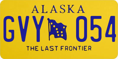 AK license plate GVY054