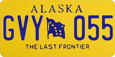 AK license plate GVY055