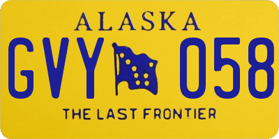 AK license plate GVY058