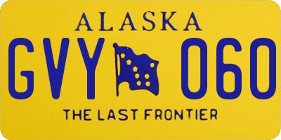 AK license plate GVY060