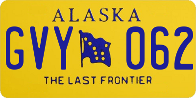 AK license plate GVY062