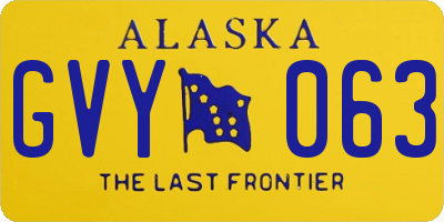 AK license plate GVY063