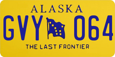 AK license plate GVY064