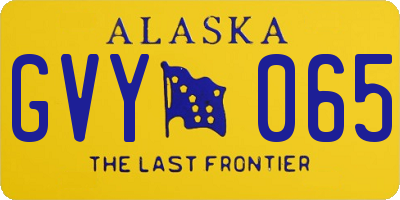 AK license plate GVY065