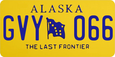 AK license plate GVY066